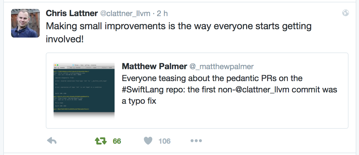 Chris Lattner Tweet